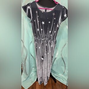 SO Gray Star Print Velvet Jumpsuit